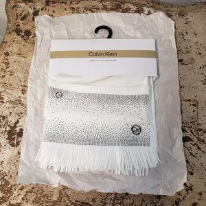Calvin Klein 2 Piece Hat and Scarf ~ Cream